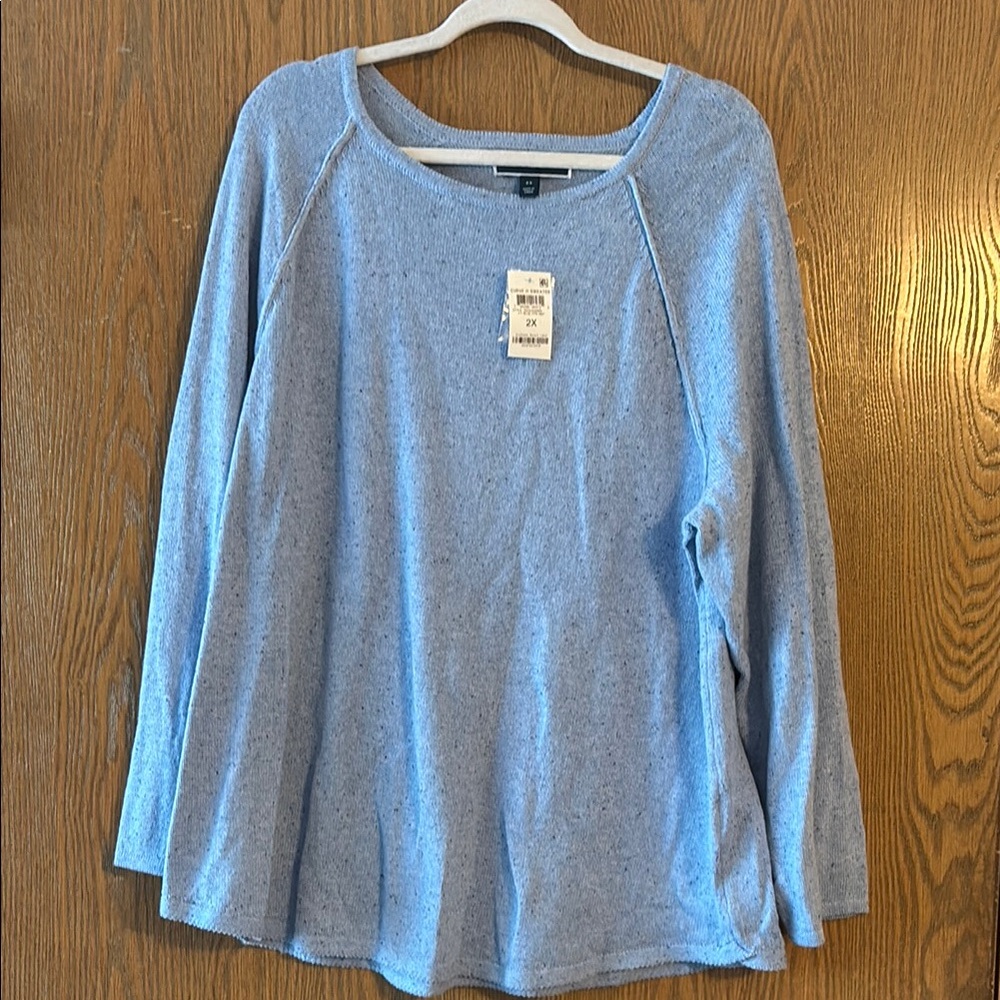 Karen Scott Women's Blue Long Sleeve Sweater Size 2X NWT